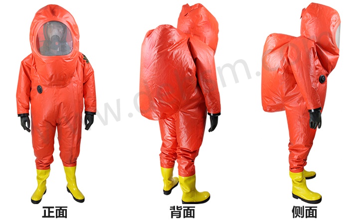 DH550全封閉防化服圖片-正反側面