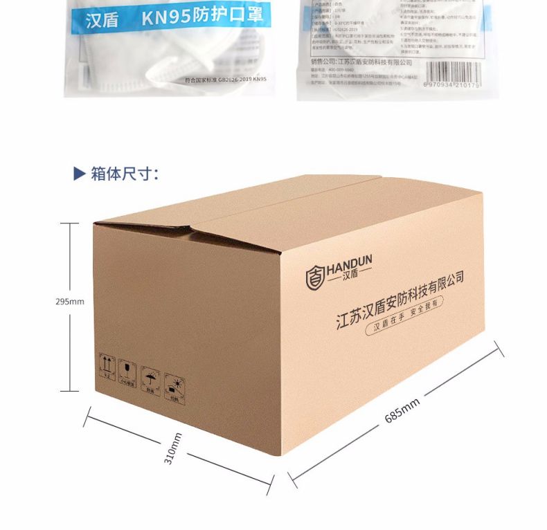 汉盾HD9521 KN95耳带式折叠防尘口罩9